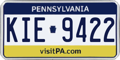 PA license plate KIE9422