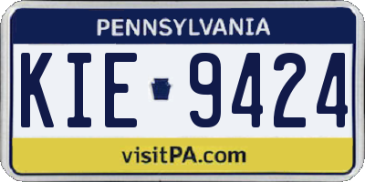 PA license plate KIE9424