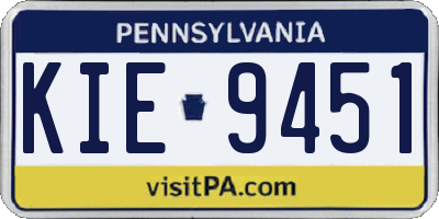 PA license plate KIE9451