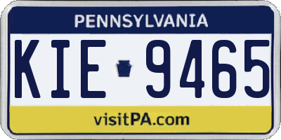PA license plate KIE9465