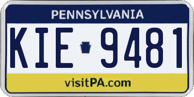 PA license plate KIE9481