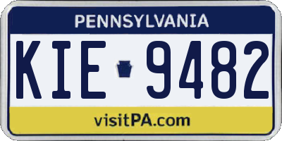 PA license plate KIE9482