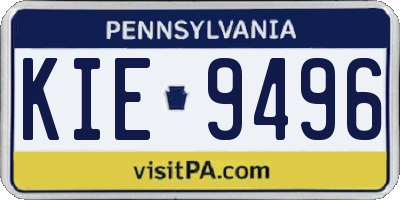 PA license plate KIE9496
