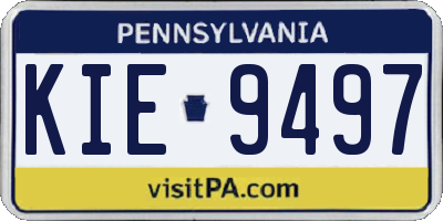 PA license plate KIE9497