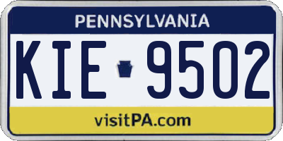 PA license plate KIE9502