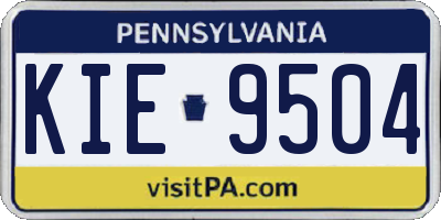 PA license plate KIE9504