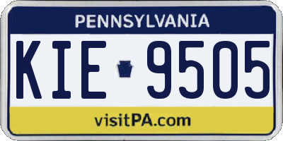 PA license plate KIE9505