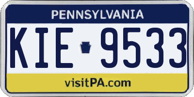 PA license plate KIE9533