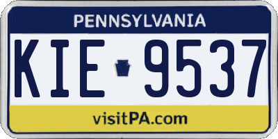 PA license plate KIE9537