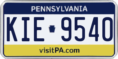 PA license plate KIE9540