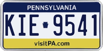 PA license plate KIE9541