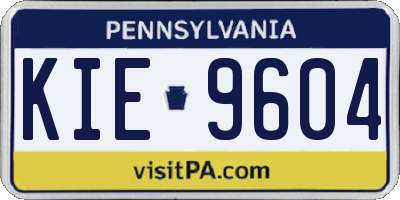 PA license plate KIE9604
