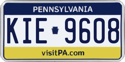 PA license plate KIE9608