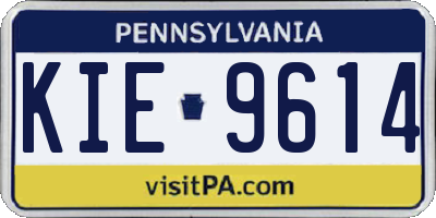 PA license plate KIE9614