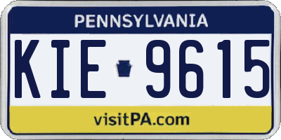 PA license plate KIE9615