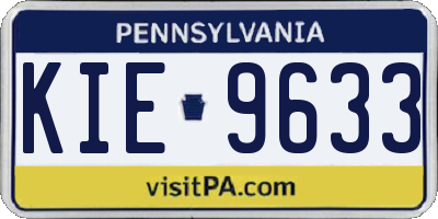 PA license plate KIE9633