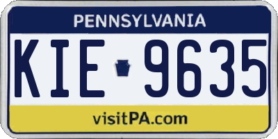 PA license plate KIE9635