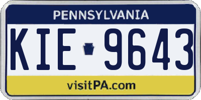 PA license plate KIE9643
