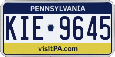 PA license plate KIE9645