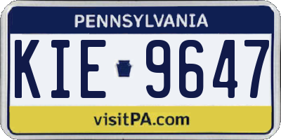 PA license plate KIE9647