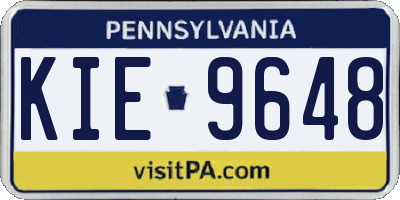 PA license plate KIE9648