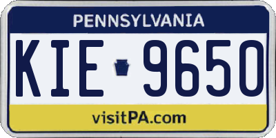 PA license plate KIE9650