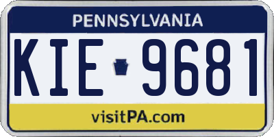 PA license plate KIE9681