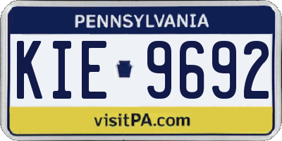 PA license plate KIE9692