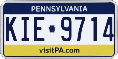 PA license plate KIE9714