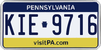 PA license plate KIE9716