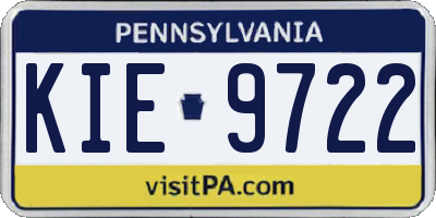 PA license plate KIE9722