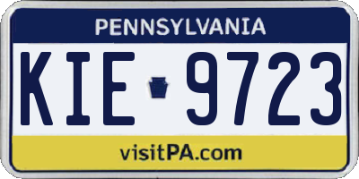 PA license plate KIE9723