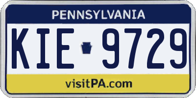 PA license plate KIE9729