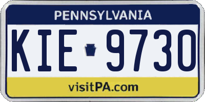 PA license plate KIE9730