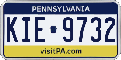 PA license plate KIE9732