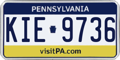 PA license plate KIE9736
