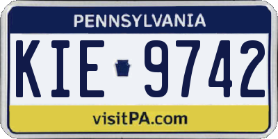 PA license plate KIE9742