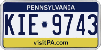 PA license plate KIE9743