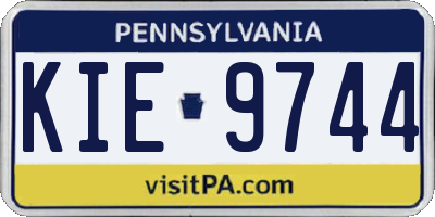 PA license plate KIE9744