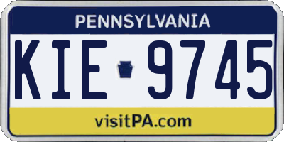 PA license plate KIE9745