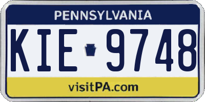 PA license plate KIE9748
