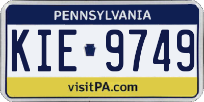 PA license plate KIE9749