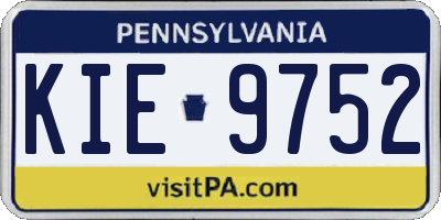 PA license plate KIE9752