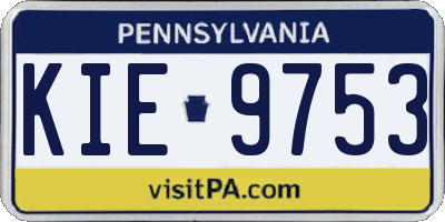 PA license plate KIE9753