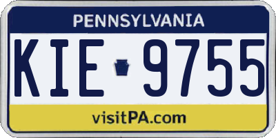 PA license plate KIE9755