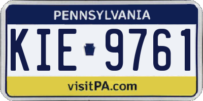 PA license plate KIE9761