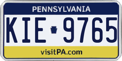 PA license plate KIE9765