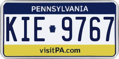PA license plate KIE9767