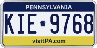 PA license plate KIE9768