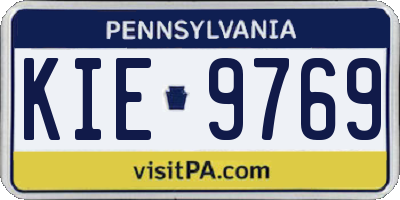 PA license plate KIE9769